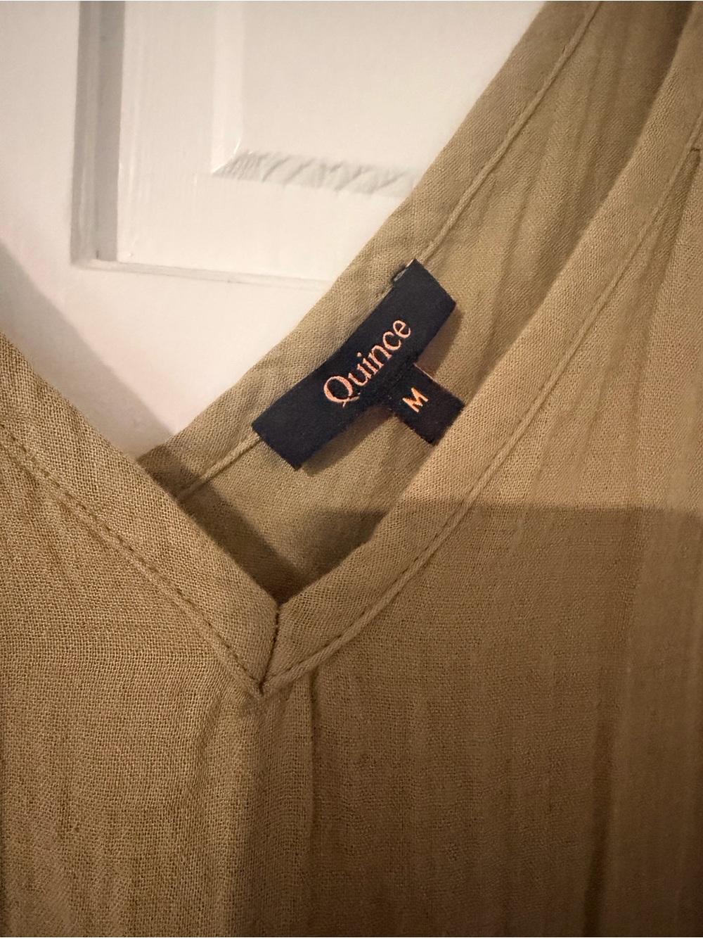 Quince 100% organic cotton gauze Tiered V-Neck Maxi Dress, size M - Picture 2 of 4